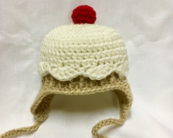 Chapeau cupcake personnalisé - chapeau cornet de crème glacée chapeaux pour enfants - chapeaux d'hiver mignons - chapeau cupcake adulte - chapeau d'anniversaire - cadeaux de cupcake - cadeau unisexe