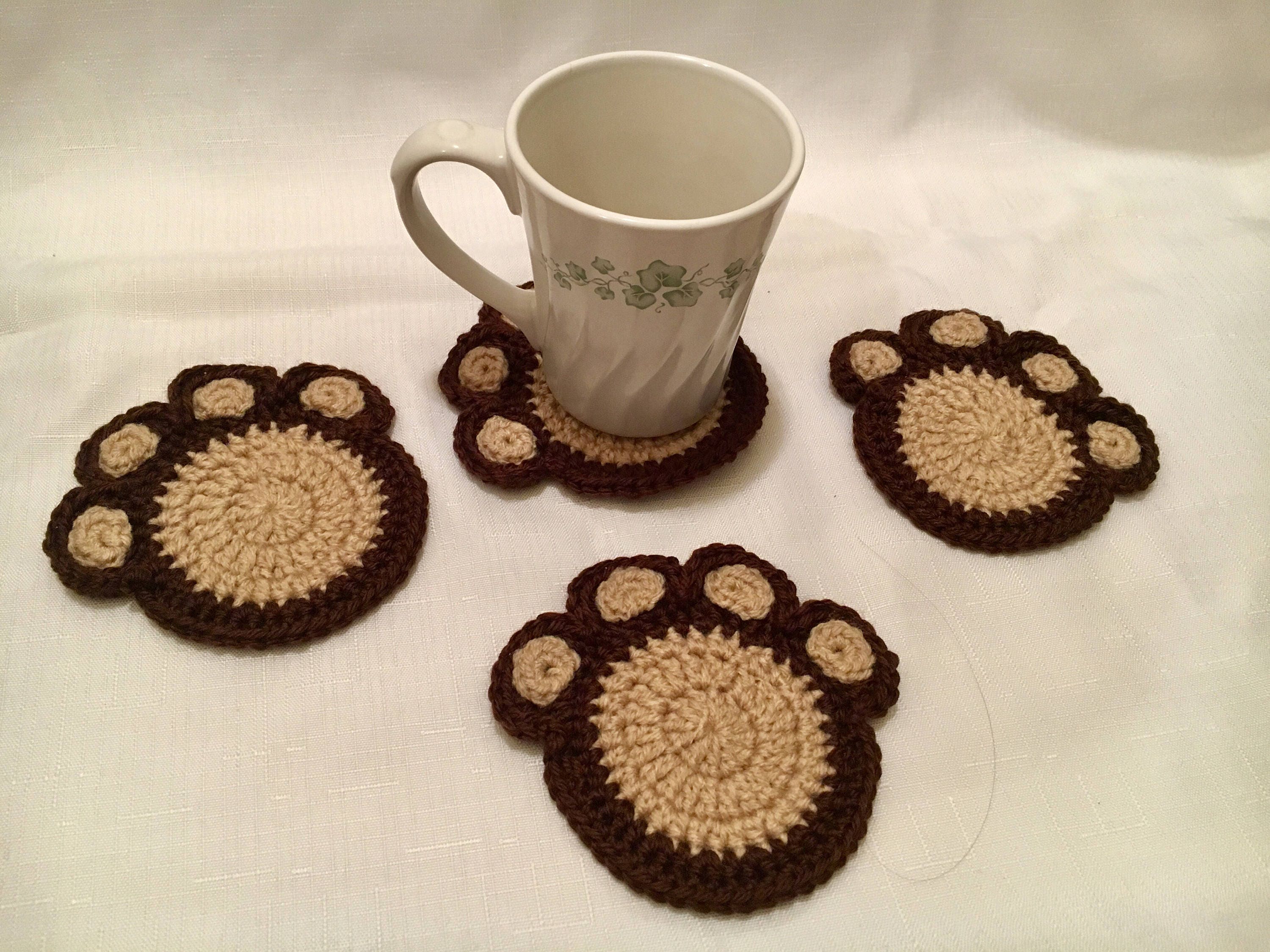 Paw Print Coasters Dog Coasters Cat Coasters Pet Decor Etsy