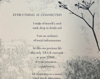 FUNDRAISER - Limited Series Poster "Everything Is Connected"- Letterpress + Pressure Print