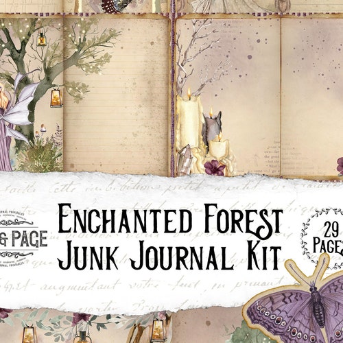 Paper Scrapbook Paper Enchanted Forest Printable Junk Journal Kit Fairy ...