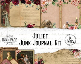 Romeo and Juliet Junk Journal Printable Kit, Dark Academia Ephemera Pack, William Shakespeare Digital Download, Valentine's Day Scrapbooking