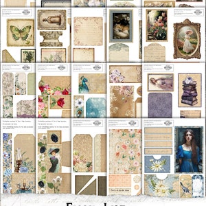 Junk Journal gratis Ephemera, Freebies Pack 5, weken 81-100 van de Ink and Page Journals e-maillijst, digitale download, vintage printables,