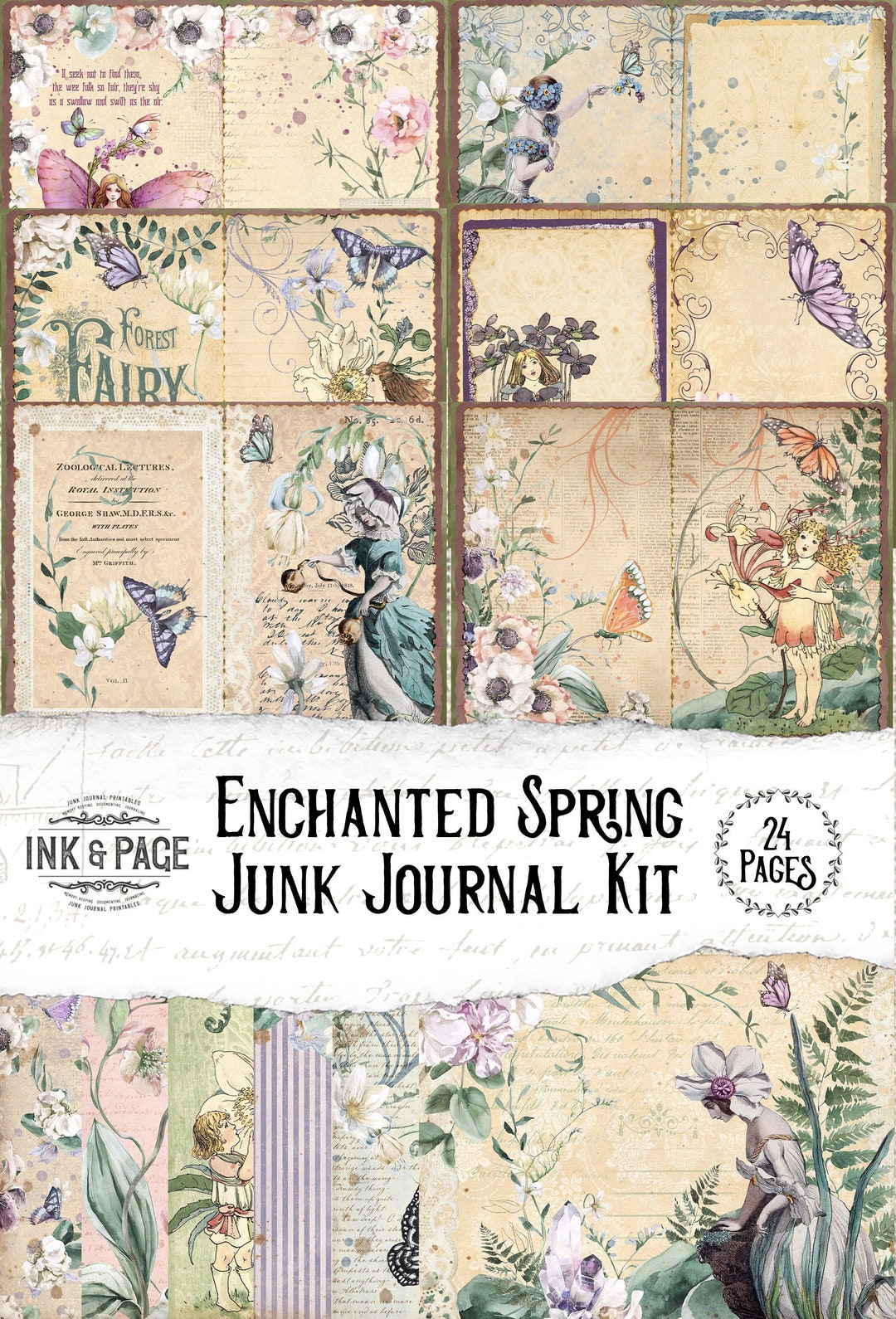 Enchanted Spring Printable Junk Journal Kit, Fairy Ephemera Pack ...
