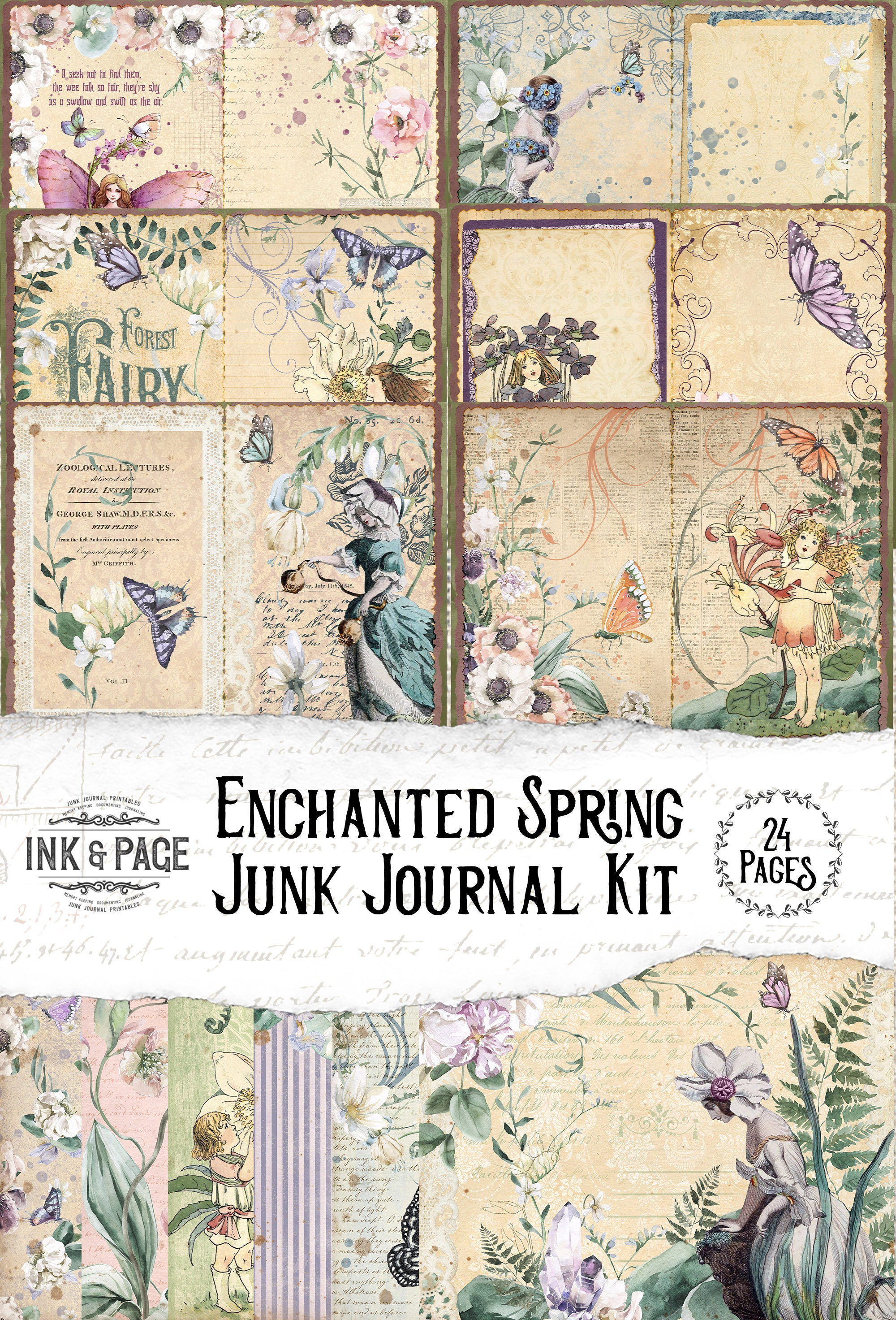 Enchanted Spring Printable Junk Journal Kit Fairy Ephemera - Etsy