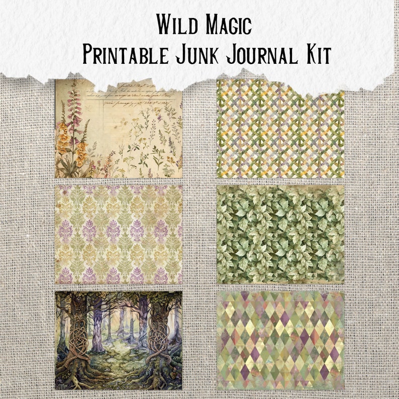 Wild Magic Junk Journal Printable Kit Celtic Digital Download Herbal ...