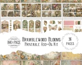 Cottagecore Junk Journal Printable Ephemera Kit: Bramblewood Blooms (Digital Download)