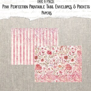 Pink Perfection Printable Ephemera Junk Journal Kit Petal Envelopes ...