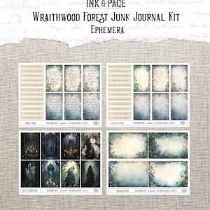 Wraithwood Forest Junk Journal Printable Kit Gothic Woodland Digital Download Dark Forest Haunted Halloween Scrapbook Ephemera Vintage Bujo image 6