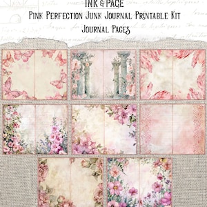 Pink Perfection Junk Journal Printable Kit Shabby Ephemera Digital ...