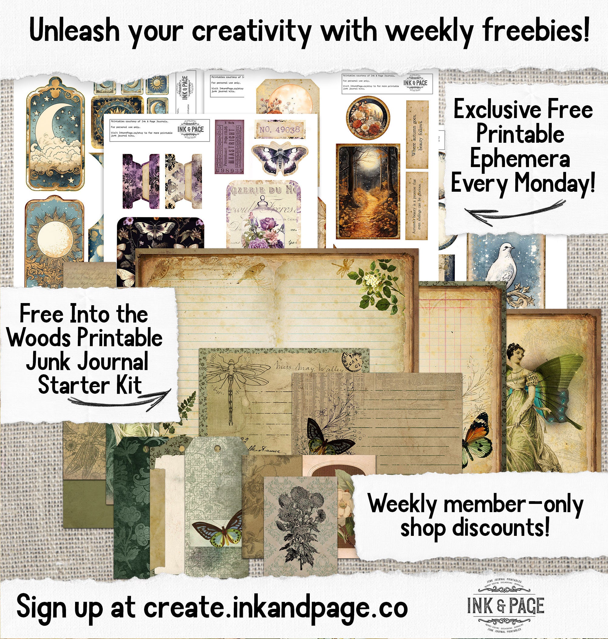 Wild Magic Junk Journal Printable Kit Celtic Digital Download Herbal ...