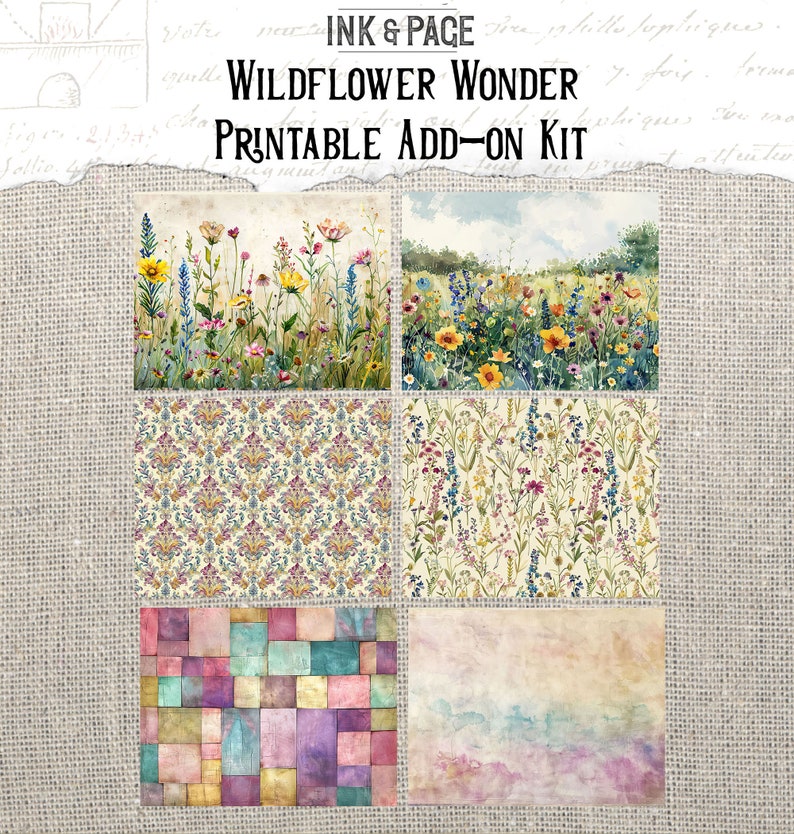 Wildflower Wonder Printable Ephemera Junk Journal Botanical Paper Pack Flower Pockets Nature Digital Envelopes Garden Lined Pages Apothecary Bild 7