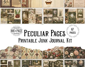 Peculiar Pages Printable Junk Journal Kit | Autumn Vintage Journal Pages, Cut Apart and Collage | Digital Download