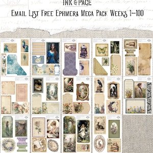 100 Pages of Junk Journal Printable Free Ephemera Mega Pack Vintage ...