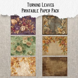Autumn Leaves Printable Paper Pack: Floral Fall Digital Download for ...