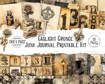 Grunge Junk Journal Kit Instant Download Digital Scrapbook Paper Kit ...