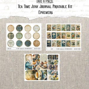 Tea Time Junk Journal Printable Kit Tea Party Digital Download Vintage ...