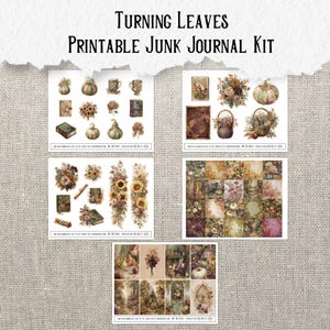 Autumn Junk Journal Printable Kit: Vintage Botanical Ephemera (digital ...