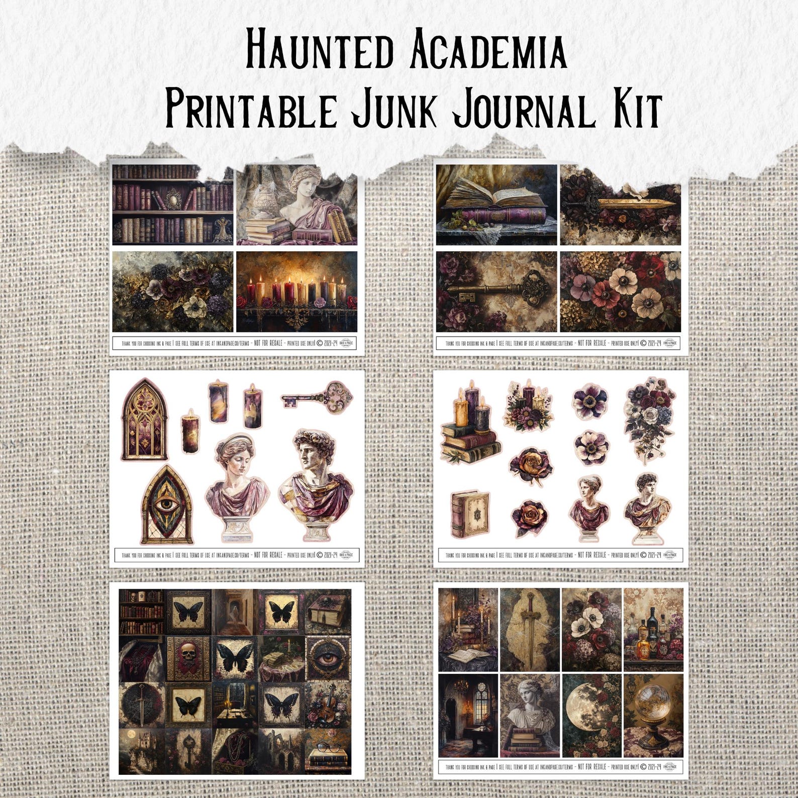 Haunted Academia Junk Journal Printable Kit Gothic Digital Download ...