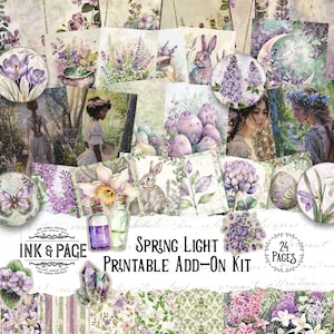 Spring Light Printable Ephemera Junk Journal Ostara Digital Download Equinox Scrapbook Vintage Pockets Garden Paper Nature Easter Tags Bujo