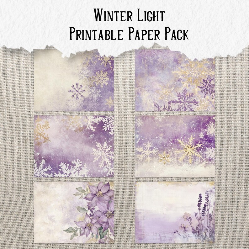 Winter Light Distressed Paper Pack Junk Journal Grungy Victorian ...