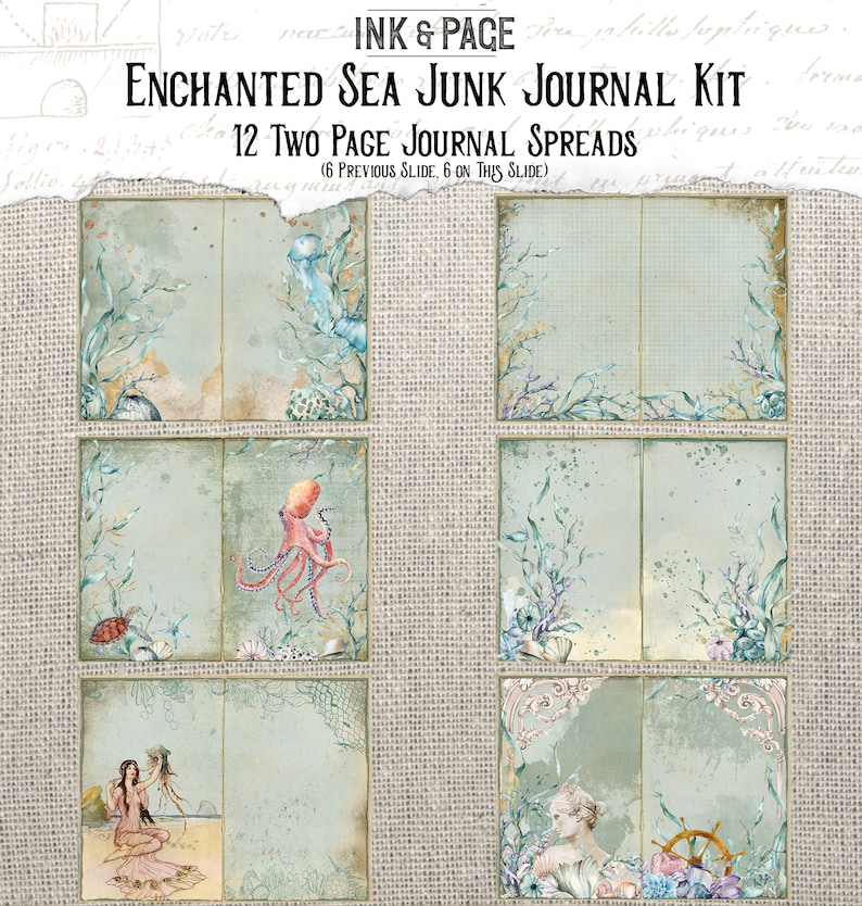 Enchanted Sea Junk Journal Printable Kit, Vintage Ocean Ephemera Pack ...
