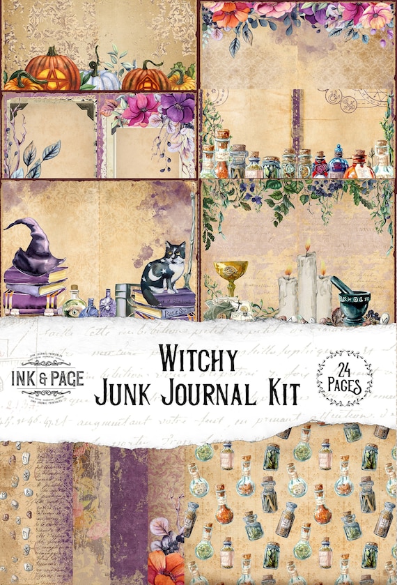 Witchy Junk Journal Printable Kit Halloween Digital Download - Etsy