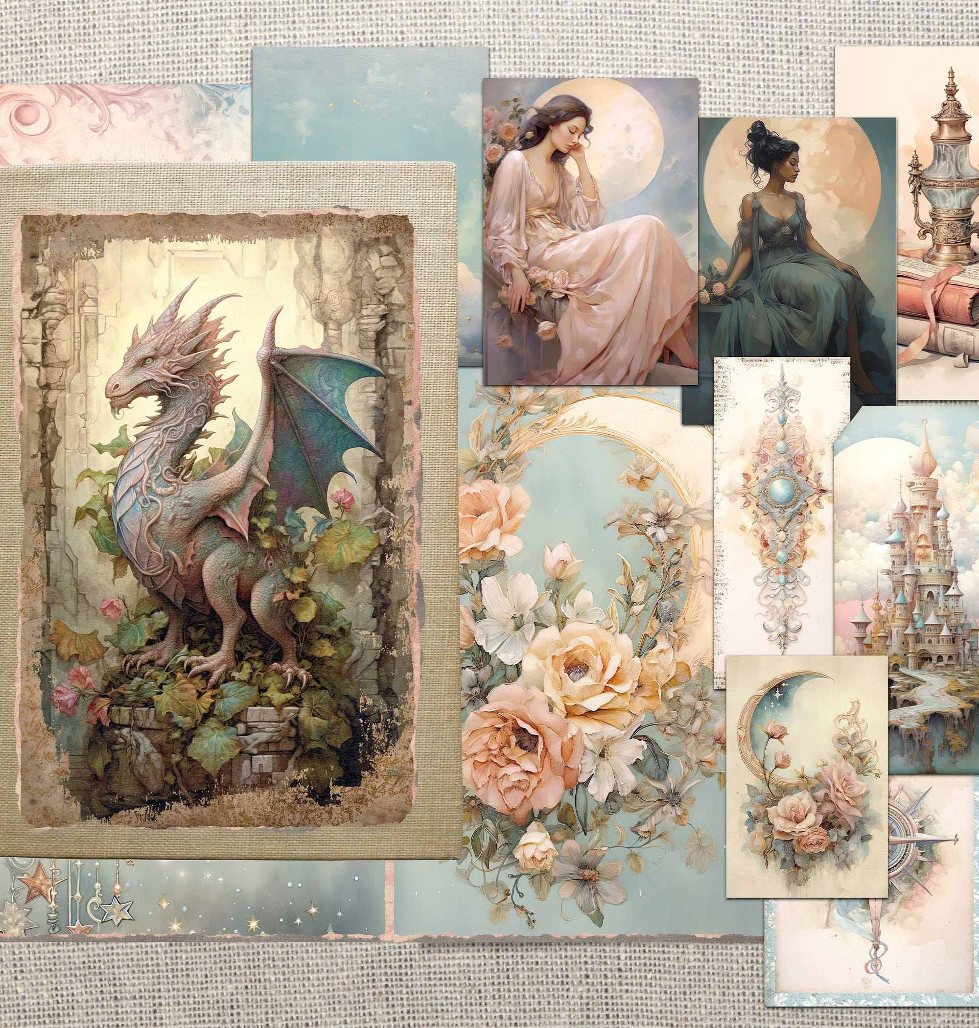 Fantasy Junk Journal Printable Vintage Fairytale Ephemera Digital ...