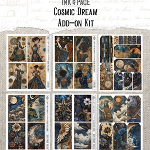 Cosmic Dream Printable Ephemera Moon Junk Journal Add-on Kit Lined ...