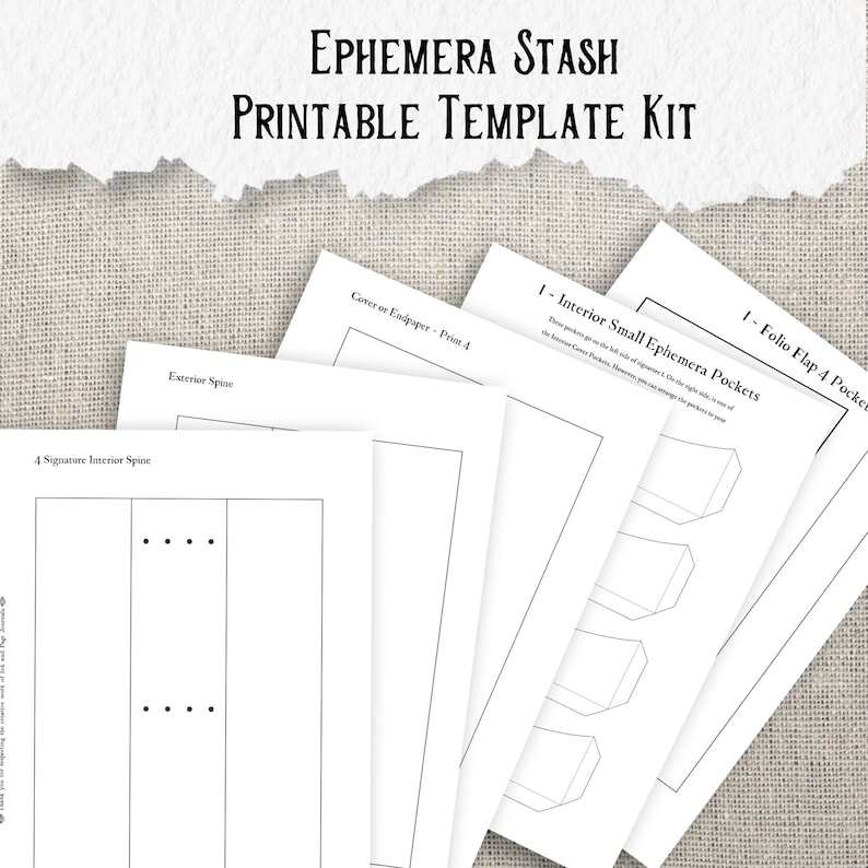 Ephemera Stash Journal Printable Templates DIY Ephemera Holder for Junk ...