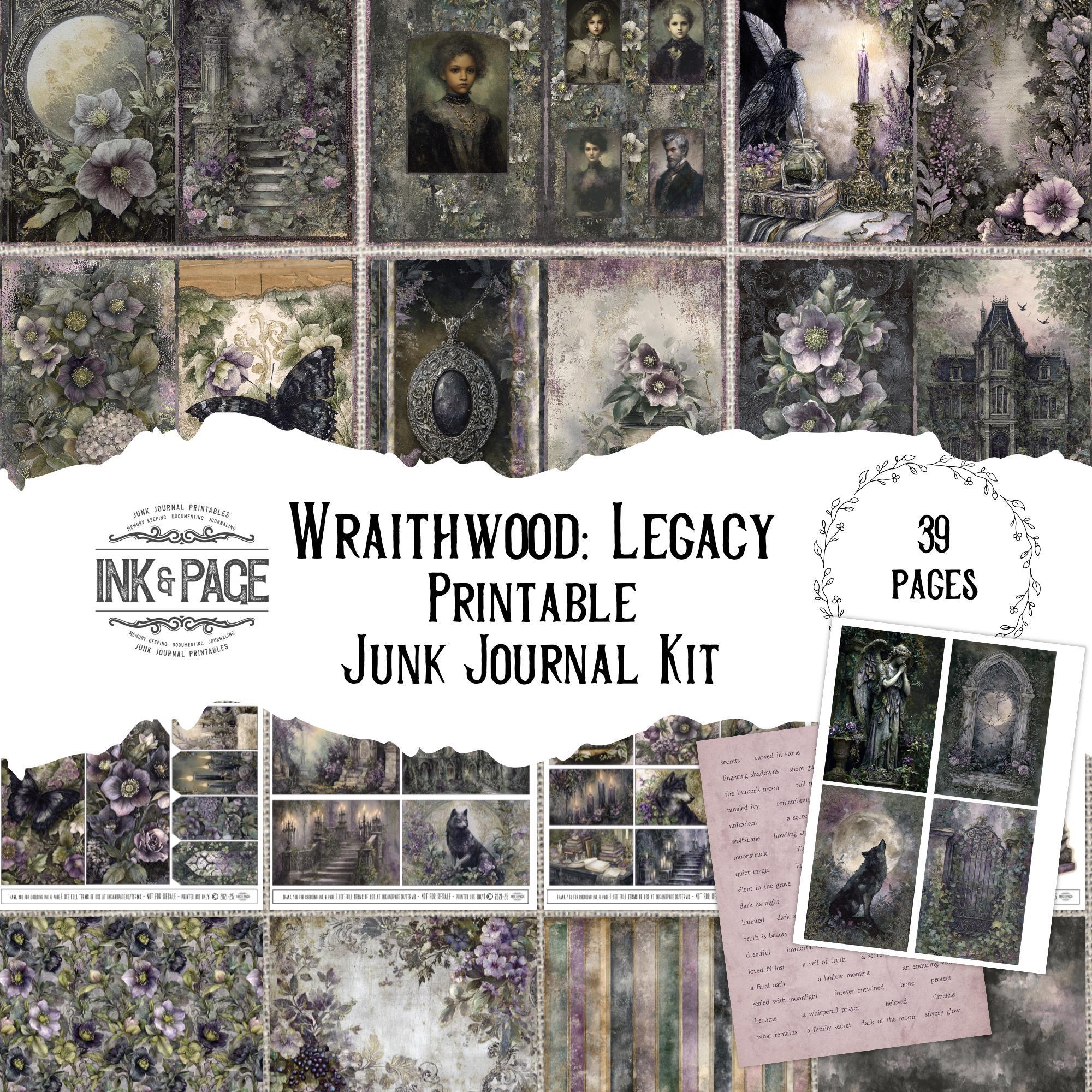 Wraithwood Legacy Printable Junk Journal Kit | Gothic Haunted ...