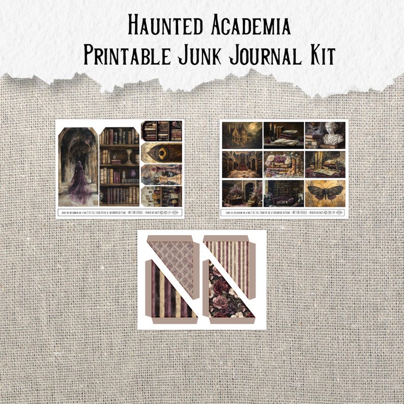 Haunted Academia Junk Journal Printable Kit Gothic Digital Download ...