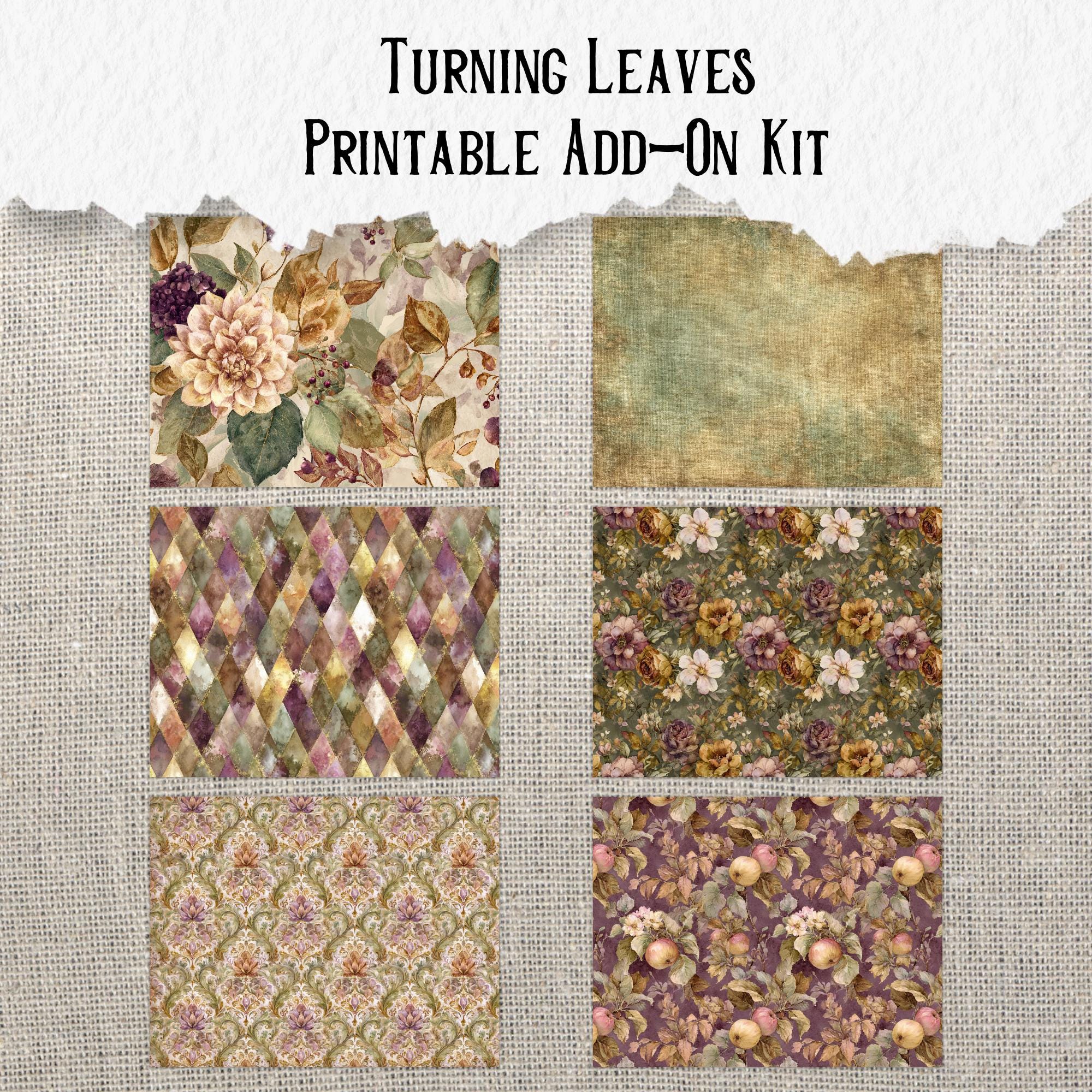 junkjournal【Herbst】 Autumn Junk Journal Kit: Turning Leaves, Vintage Florals (digital