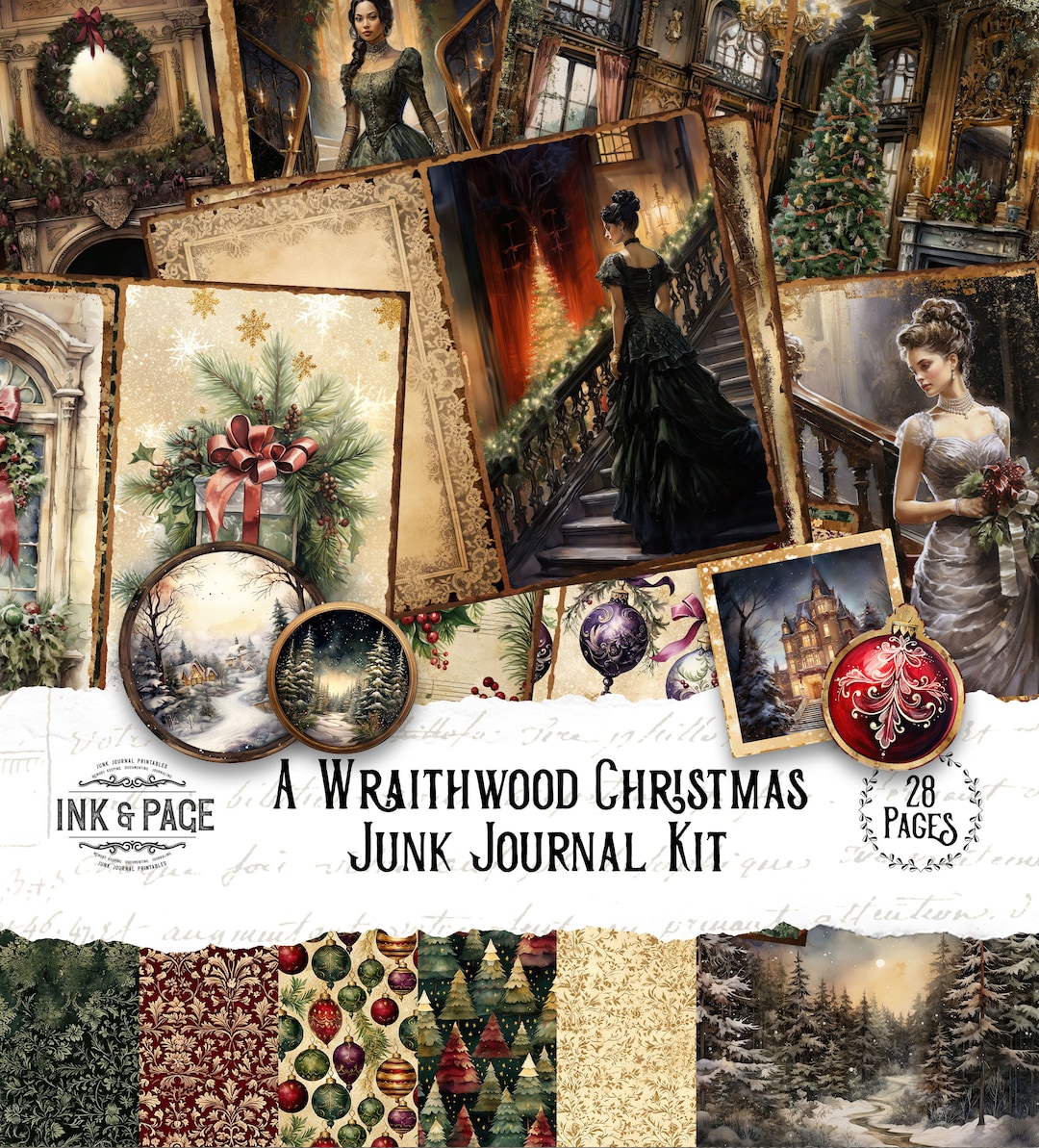Wraithwood Christmas Junk Journal Printable Kit Victorian Digital ...