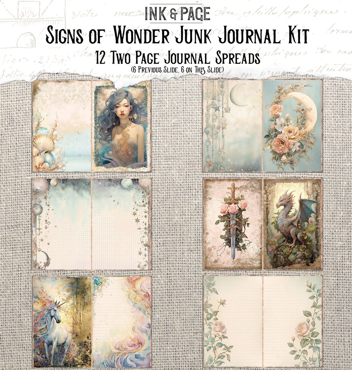 Fantasy Junk Journal Printable Vintage Fairytale Ephemera Digital ...
