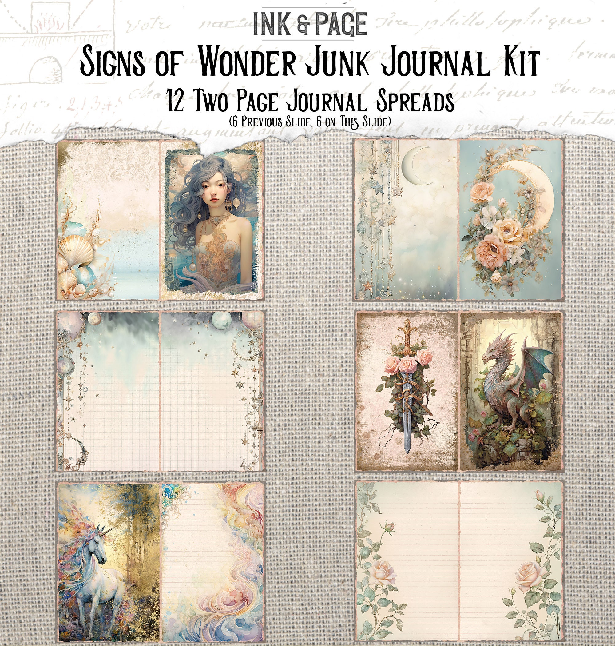 Fantasy Junk Journal Printable Vintage Fairytale Ephemera Digital ...