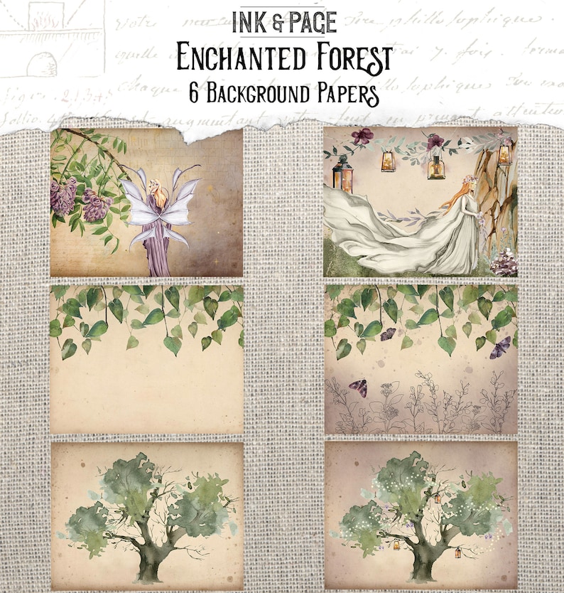 Enchanted Forest Junk Journal Printable Kit, Vintage Ephemera, Woods ...