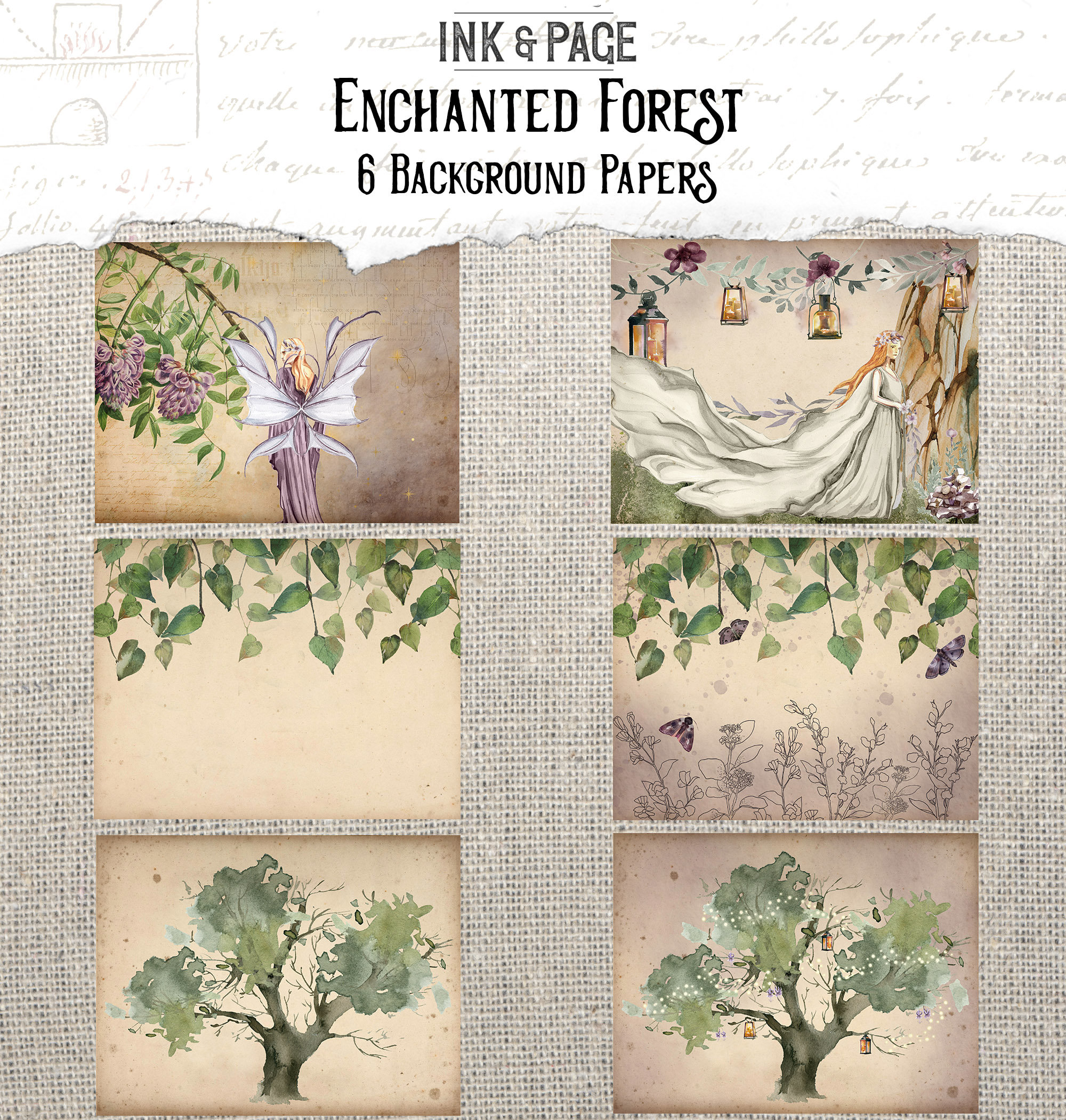 Enchanted Forest Junk Journal Printable Kit, Vintage Ephemera, Woods ...