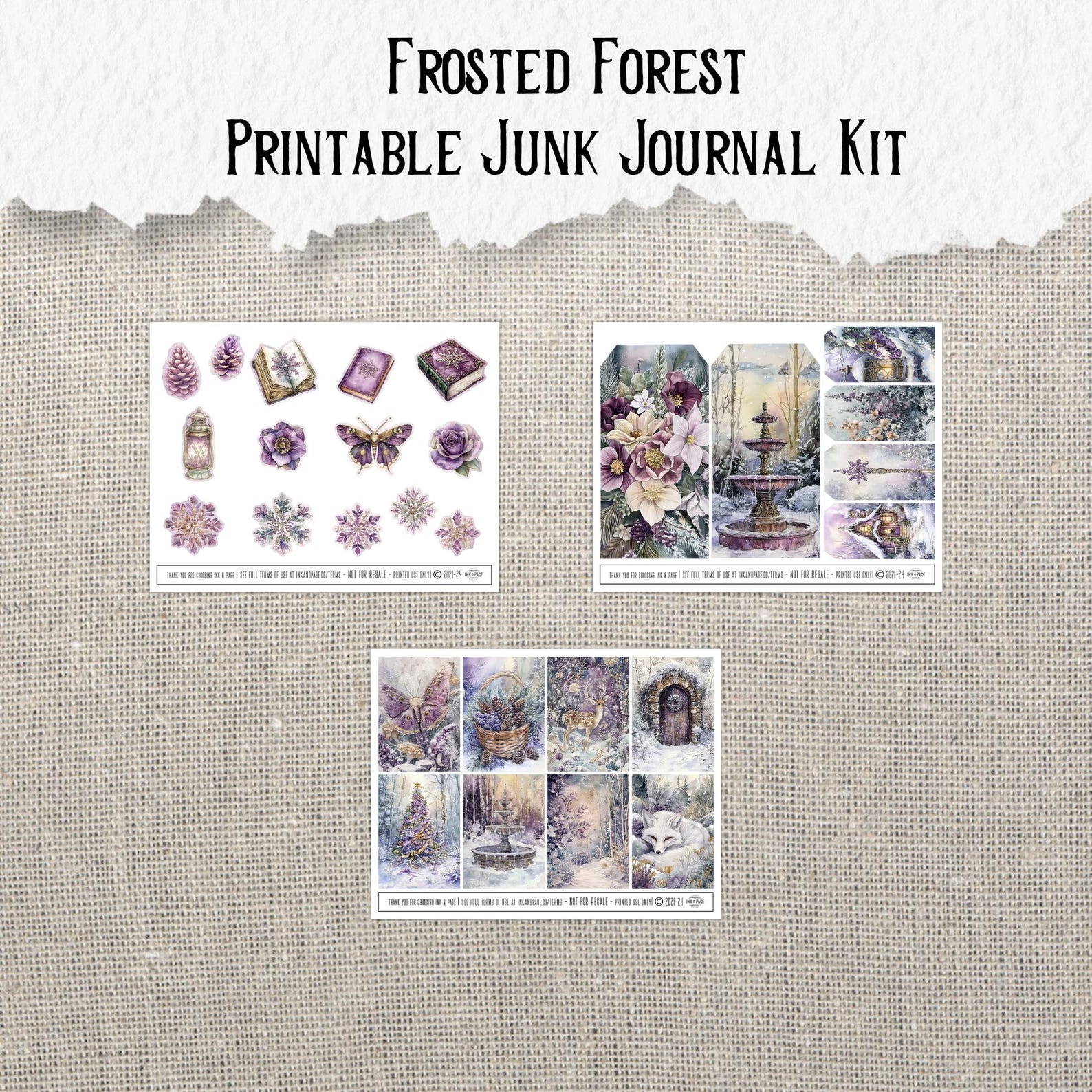 Frosted Forest Junk Journal Printable Enchanted Winter Digital Download ...