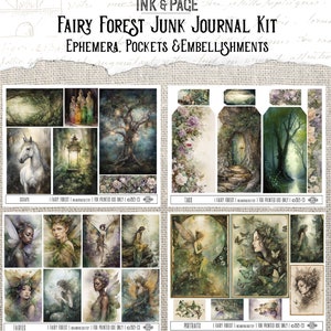 Fairy Forest Junk Journal Printable Kit Magical Fantasy Ephemera ...