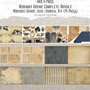 Midnight Gothic Printable Junk Journal Bundle Digital Download Ephemera ...