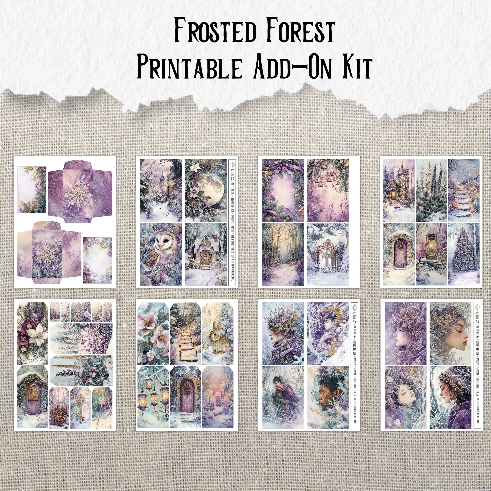 Frosted Forest Add-on Printable Ephemera Winter Junk Journal Pages ...