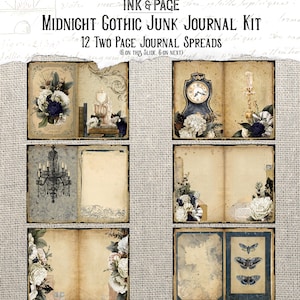 Midnight Gothic Printable Junk Journal Kit, Vintage Ephemera, Dark ...