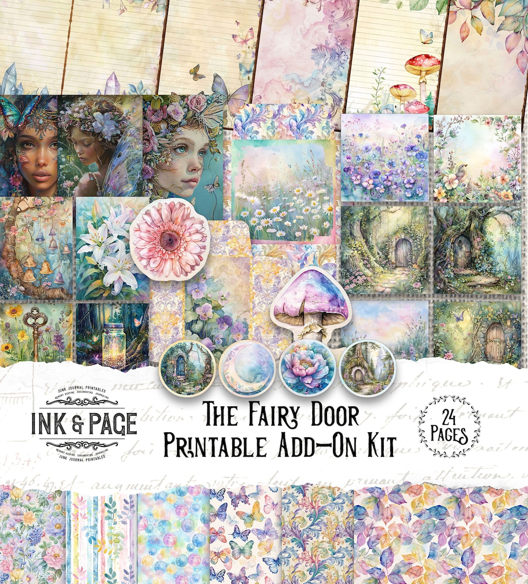 The Fairy Door Printable Ephemera Add-on Kit Magic Forest Envelopes ...