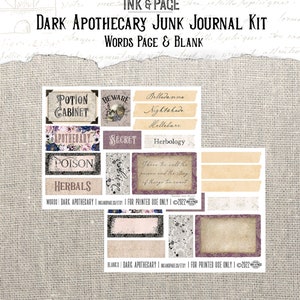 Dark Apothecary Junk Journal Printable Kit, Vintage Digital Download ...