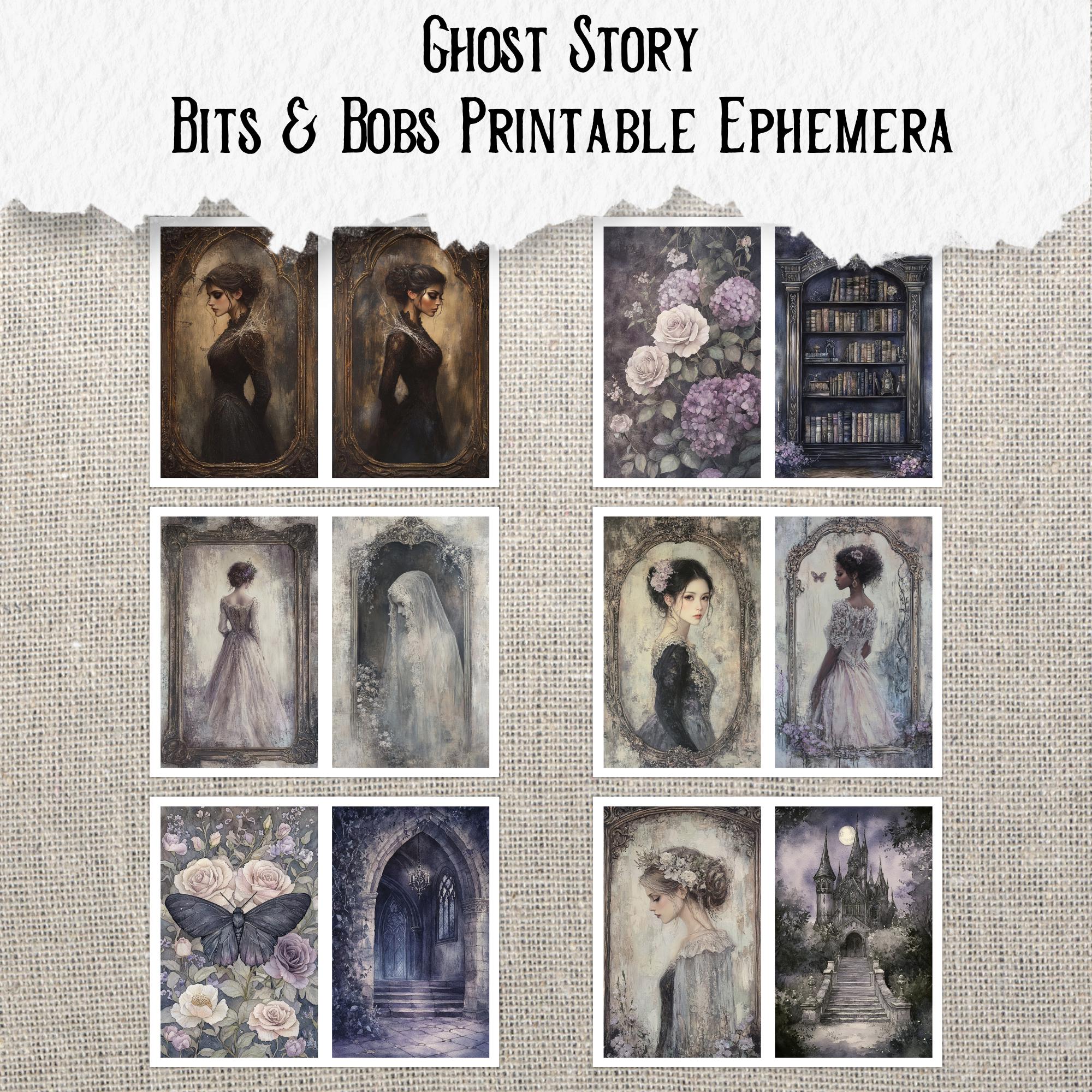 Ghost Story Printable Junk Journal Ephemera Haunted Graveyard Tag ...