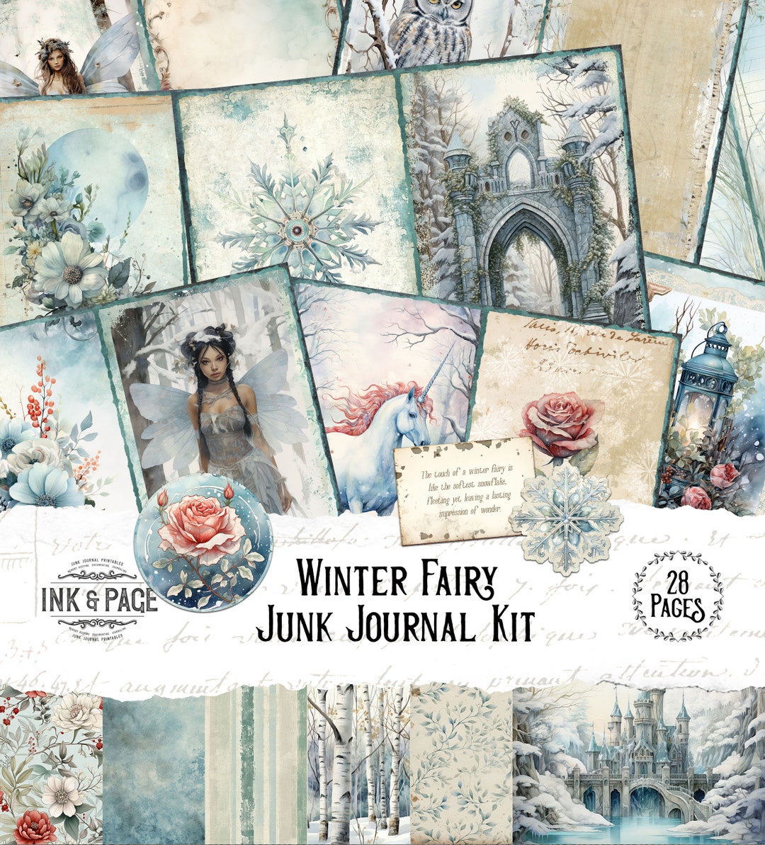 Winter Fairy Junk Journal Printable Kit Fantasy Digital Download ...