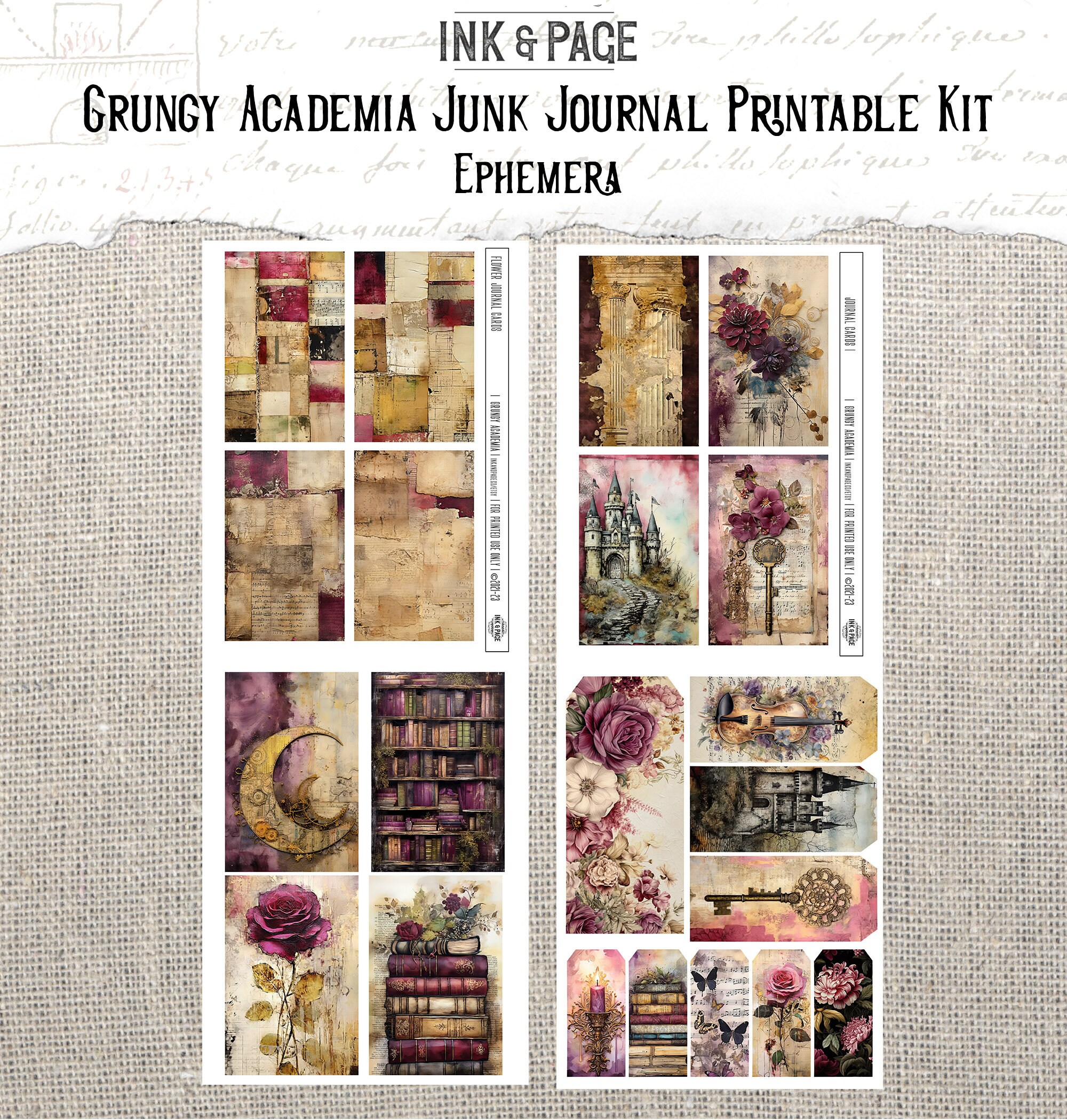 Grungy Dark Academia Junk Journal Printable Gothic Digital Download ...