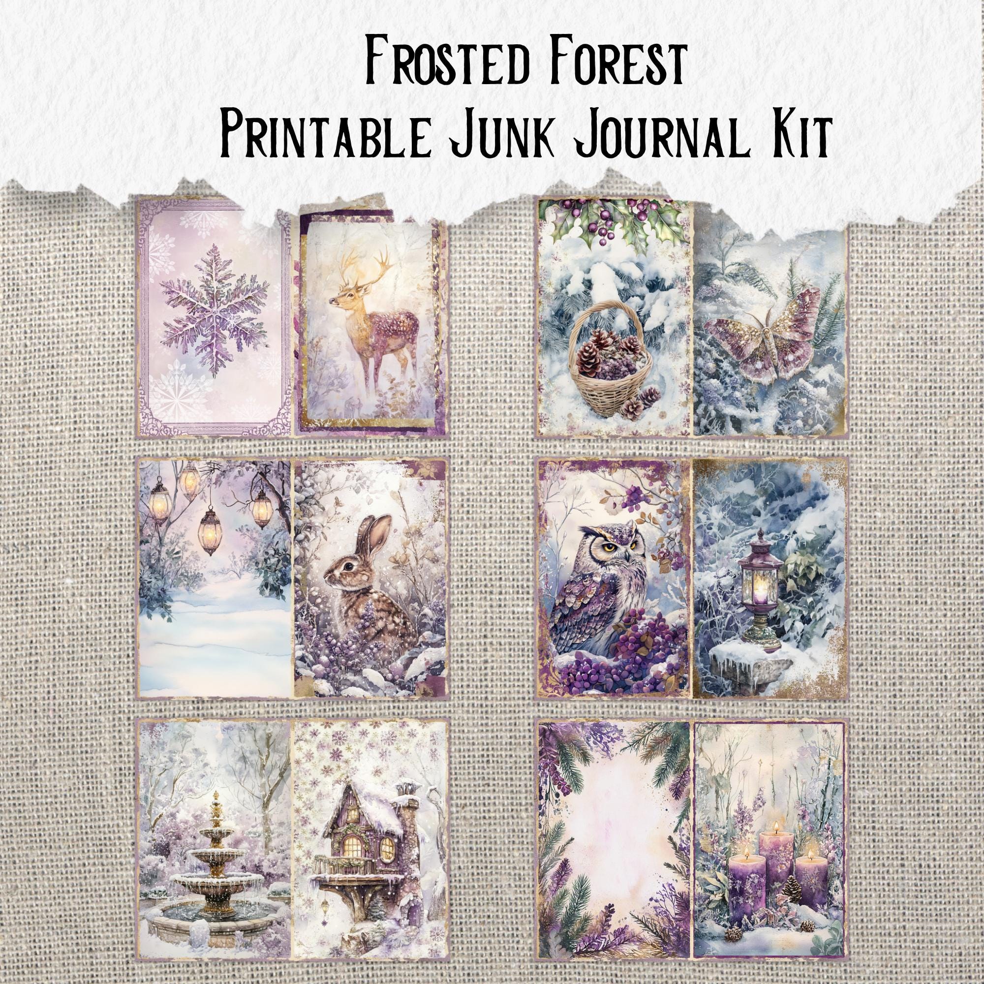 Frosted Forest Junk Journal Printable Enchanted Winter Digital Download ...
