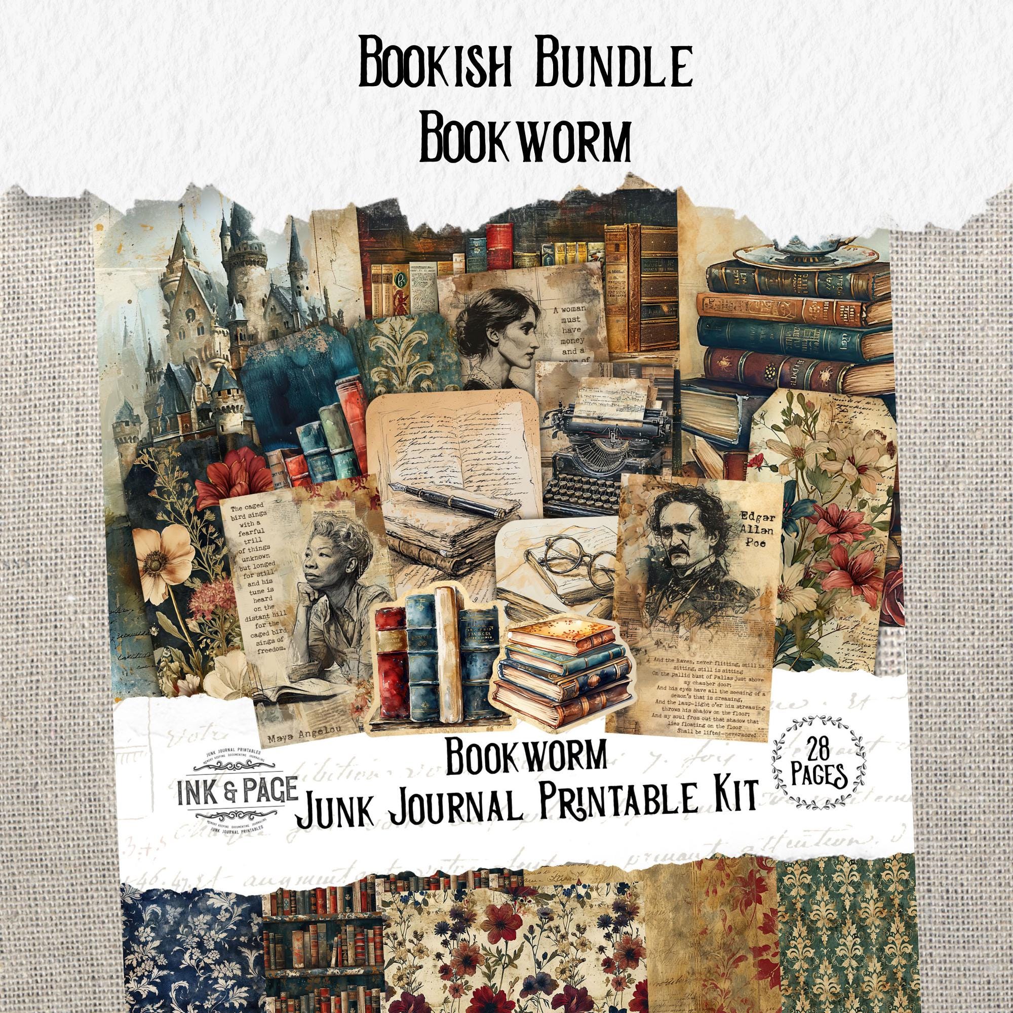 Bookish Junk Journal Printable Bundle 14 Kits Vintage Style