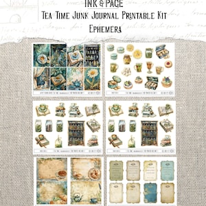 Tea Time Junk Journal Printable Kit Tea Party Digital Download Vintage ...